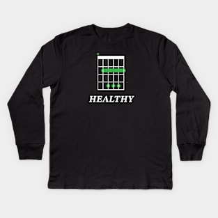 B Healthy B Guitar Chord Tab Dark Theme Kids Long Sleeve T-Shirt